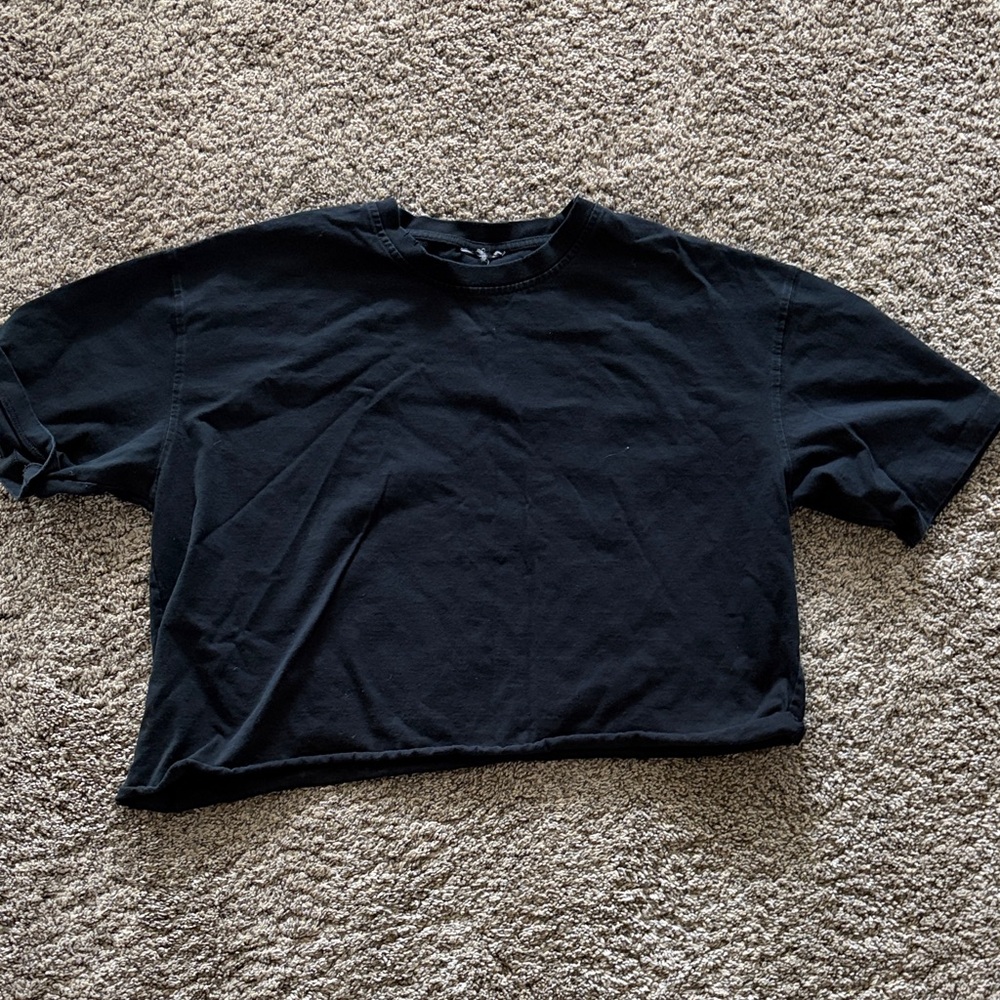 Black Cropped T-Shirt